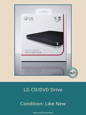 LG Ultra Slim Portable DVD Writer USB Plug & Play Mac Windows